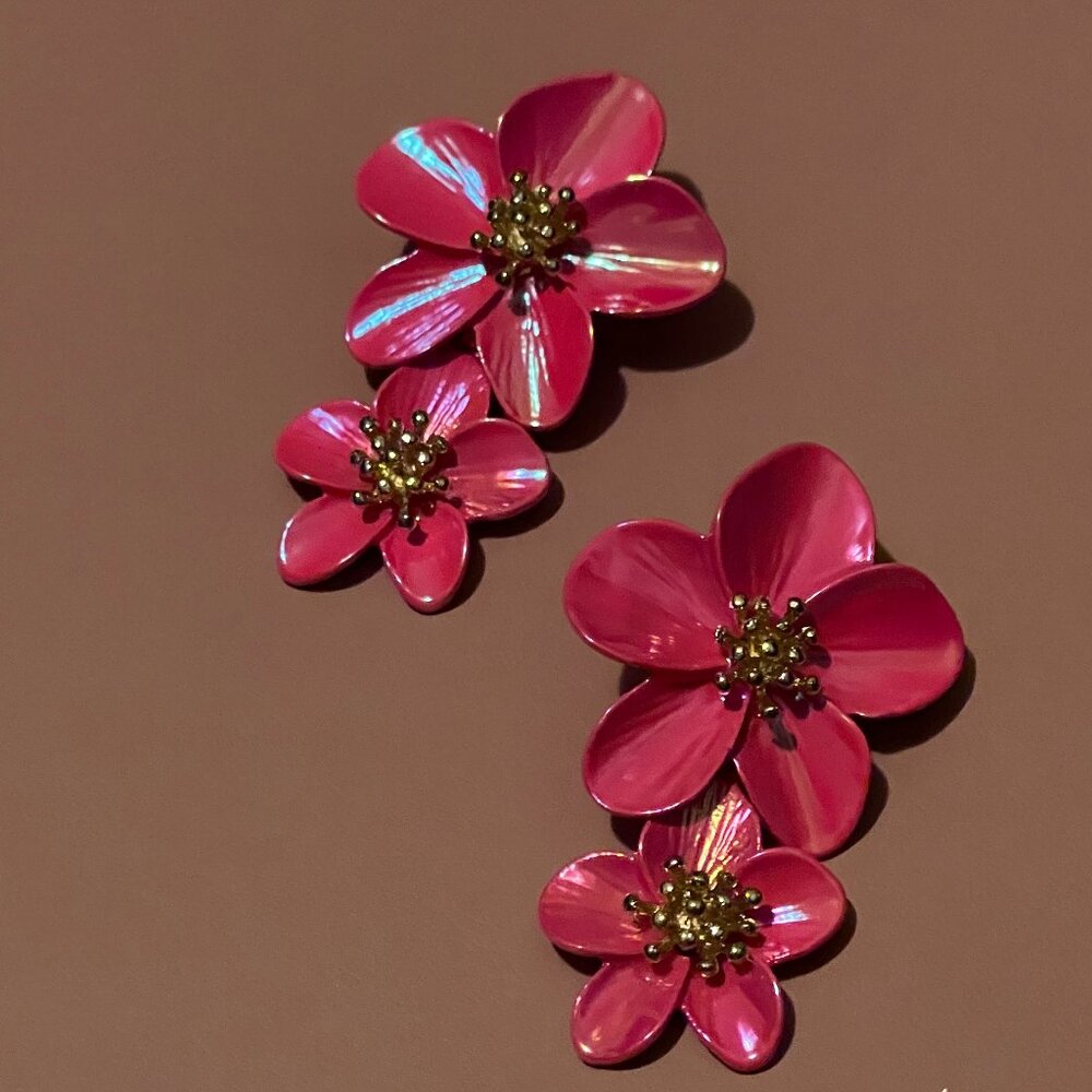 Pink Earrings, Floral Design, NWOT